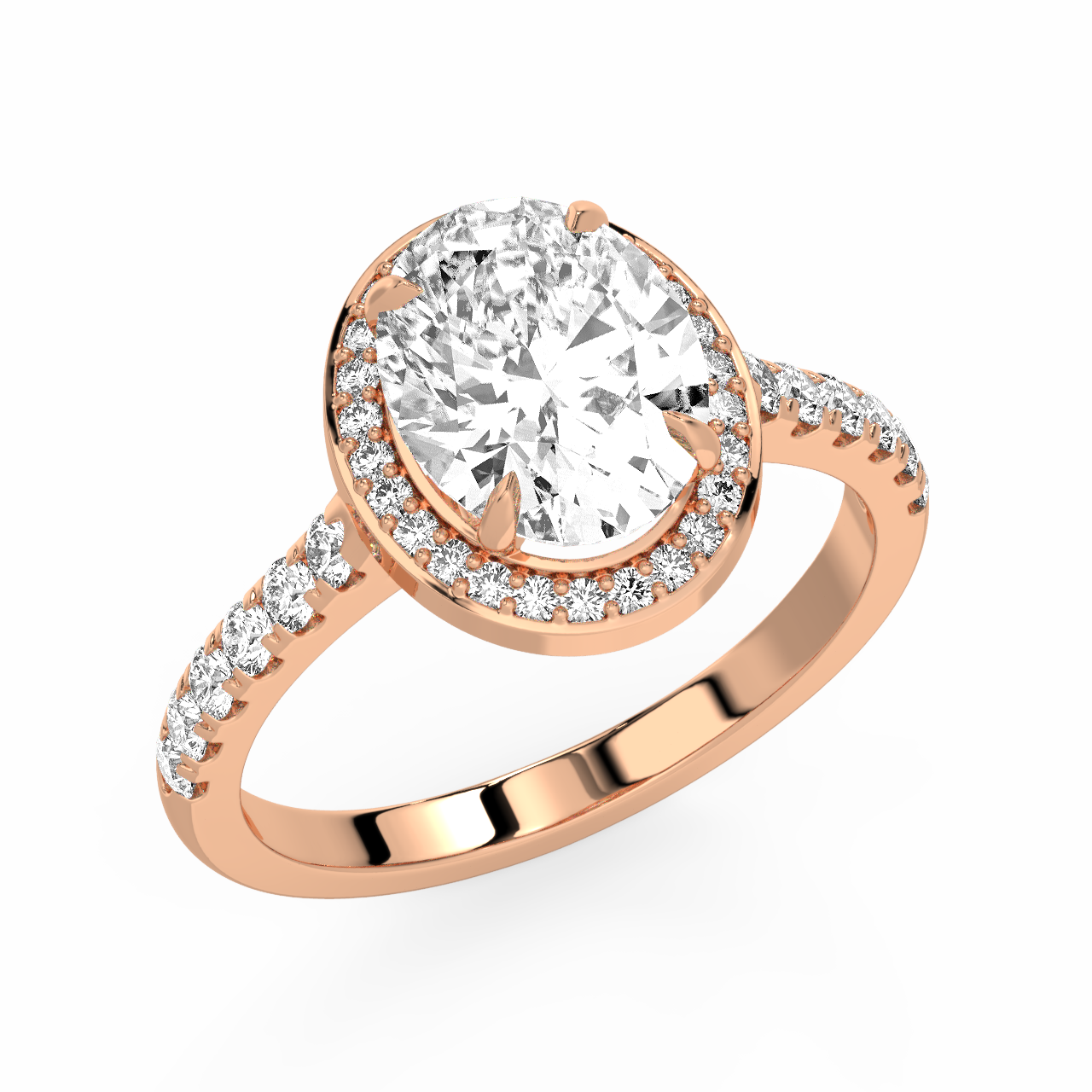 Oval Halo Diamond Ring - Fine Diamond Jewellery by Sapphiro