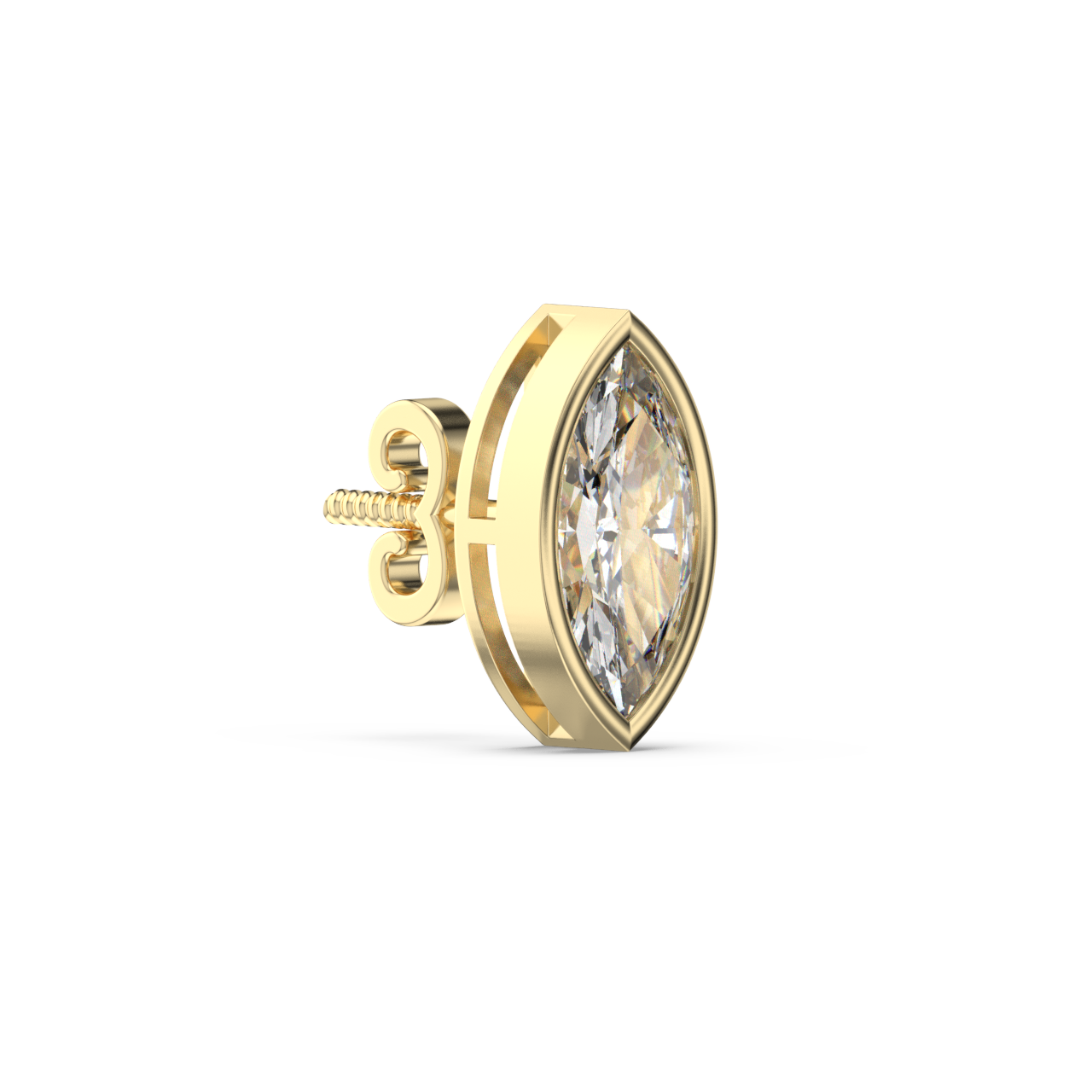Bezel Set Marquise Diamond Studs - Fine Diamond Jewellery by Sapphiro