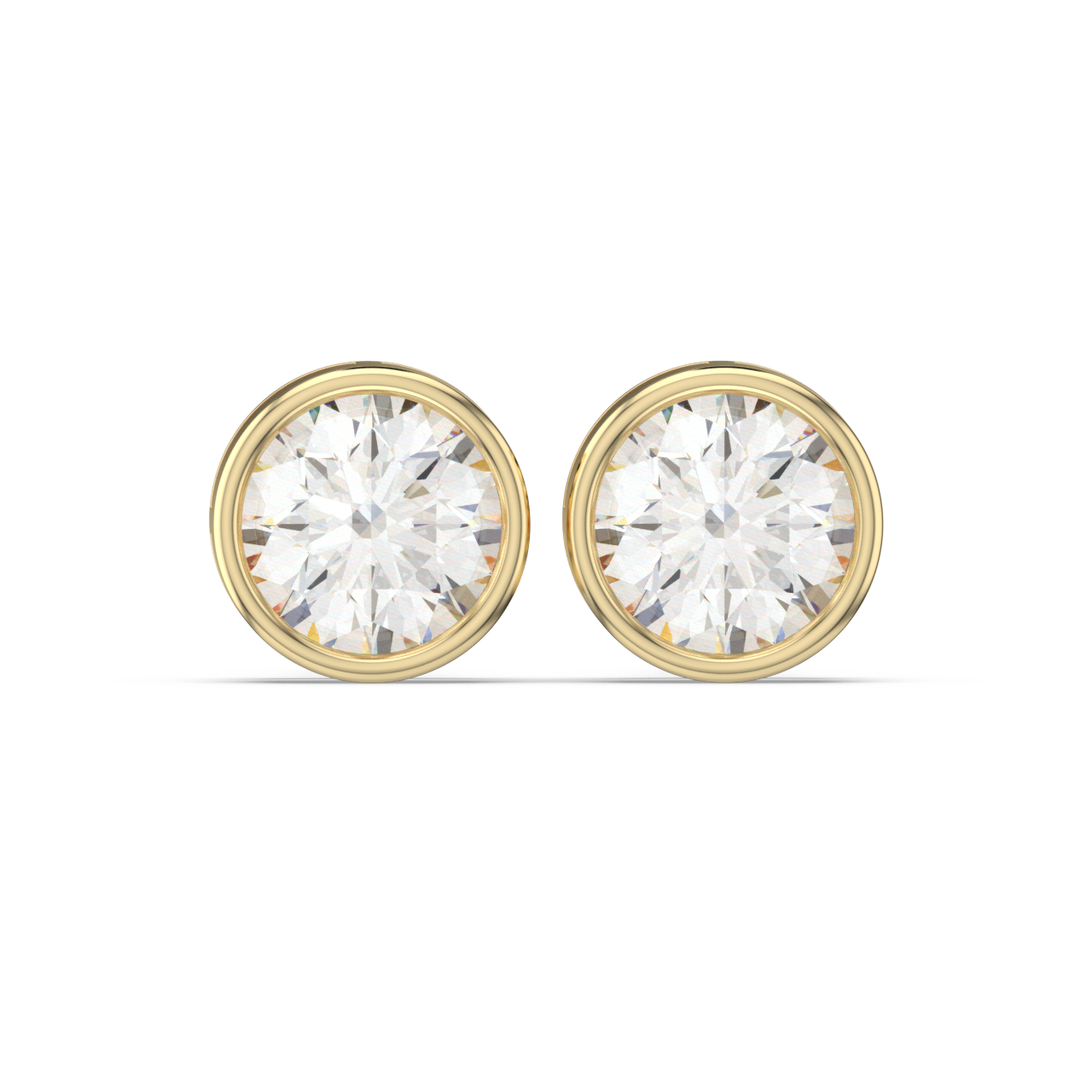Bezel Set Round Diamond Studs - Fine Diamond Jewellery by Sapphiro