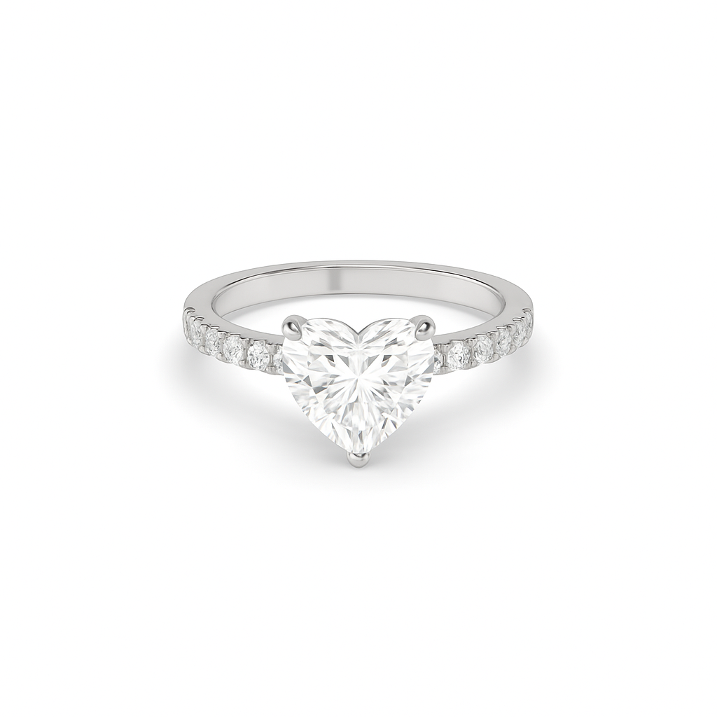 Heart Pave Diamond Ring - Fine Diamond Jewellery by Sapphiro