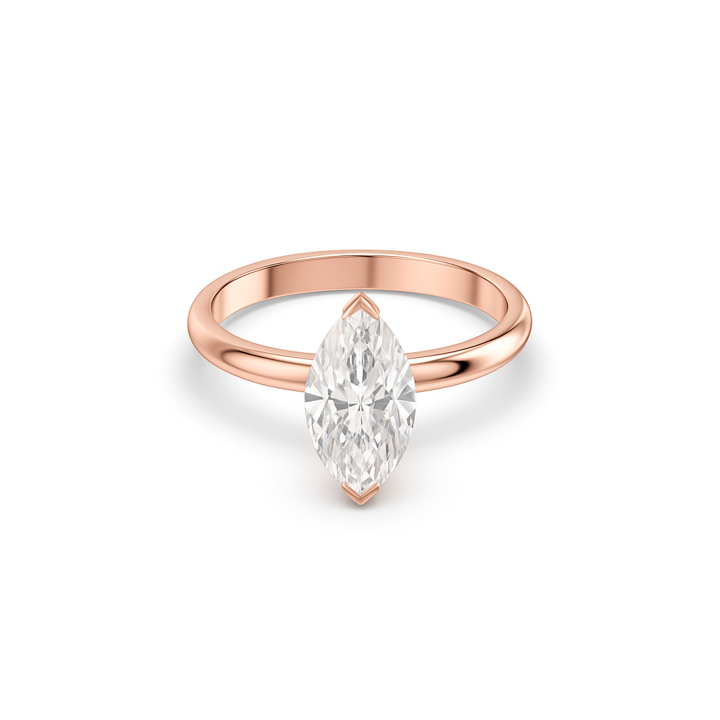 Marquise Solitaire Diamond Ring - Fine Diamond Jewellery by Sapphiro