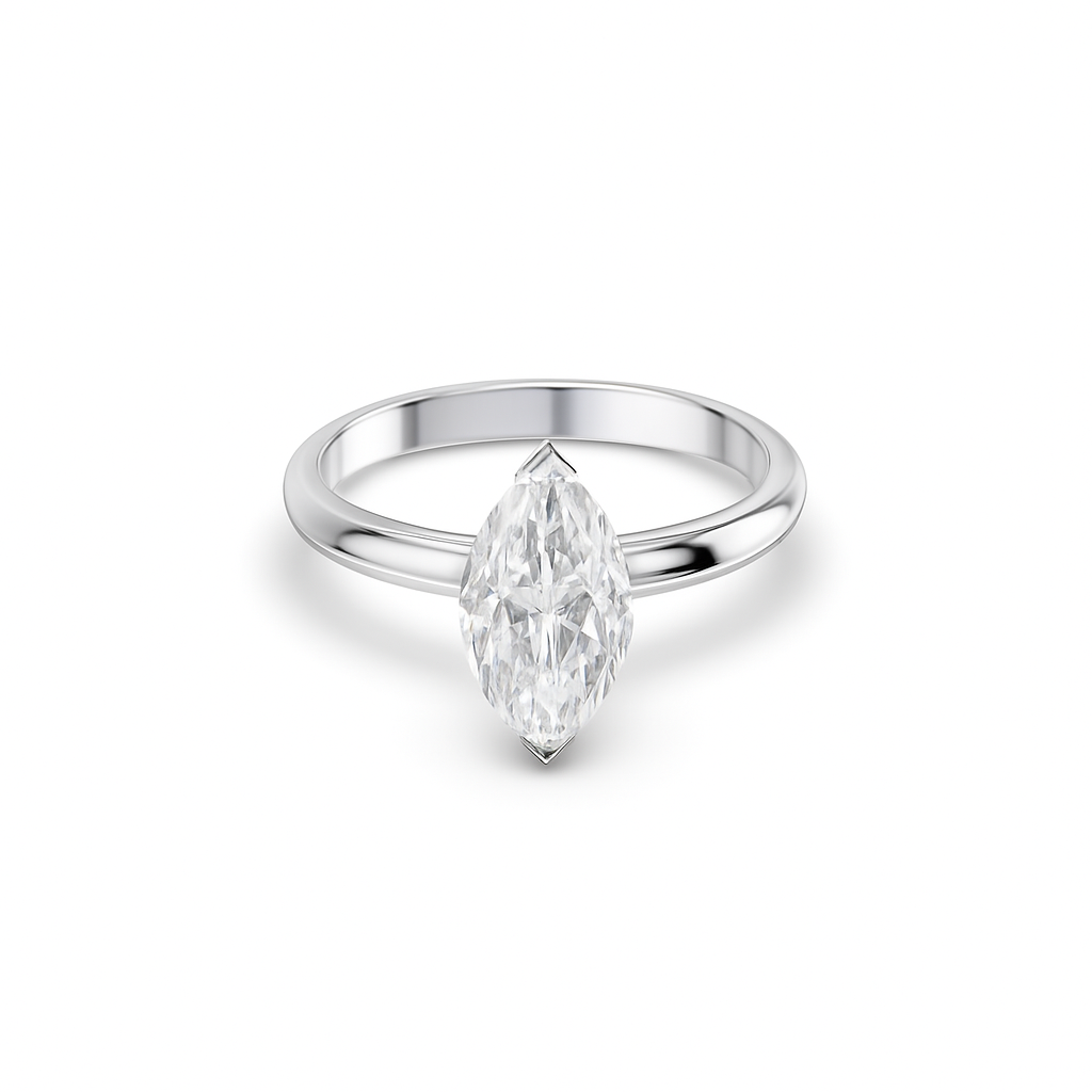 Marquise Solitaire Diamond Ring - Fine Diamond Jewellery by Sapphiro