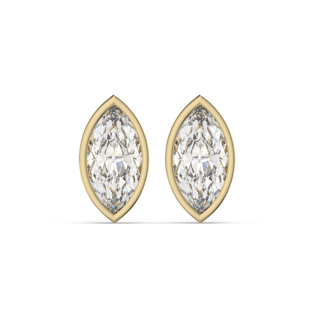 Bezel Set Marquise Diamond Studs - Fine Diamond Jewellery by Sapphiro