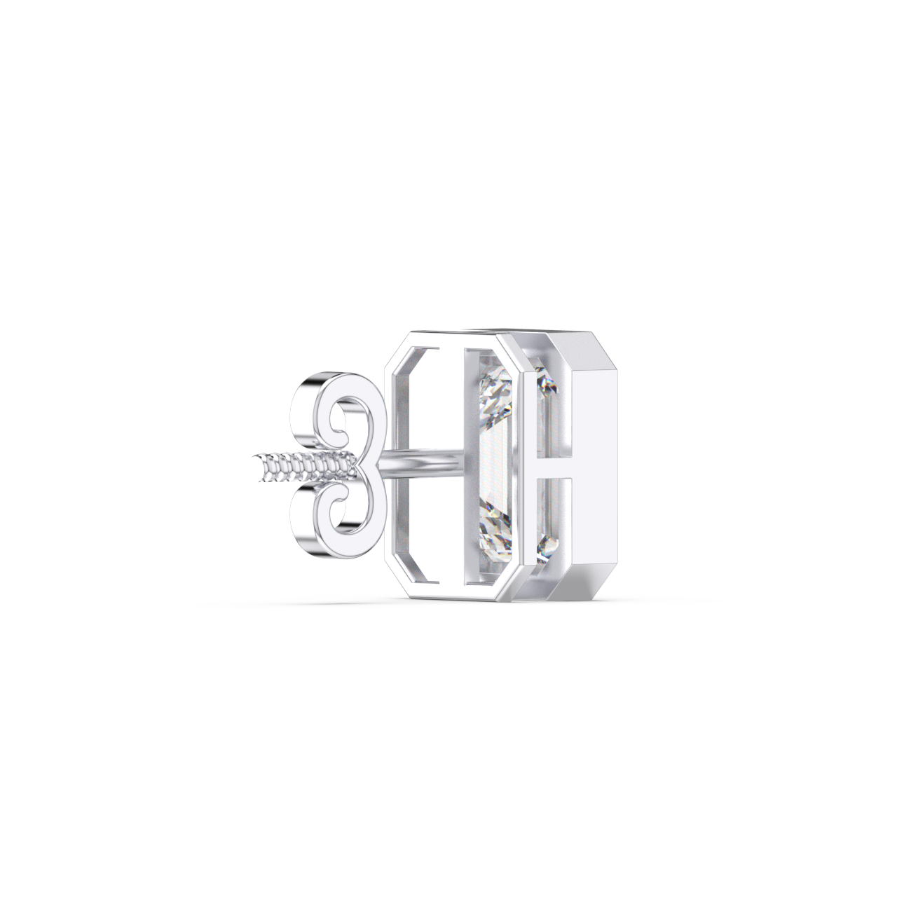 Bezel Set Emerald Diamond Studs - Fine Diamond Jewellery by Sapphiro