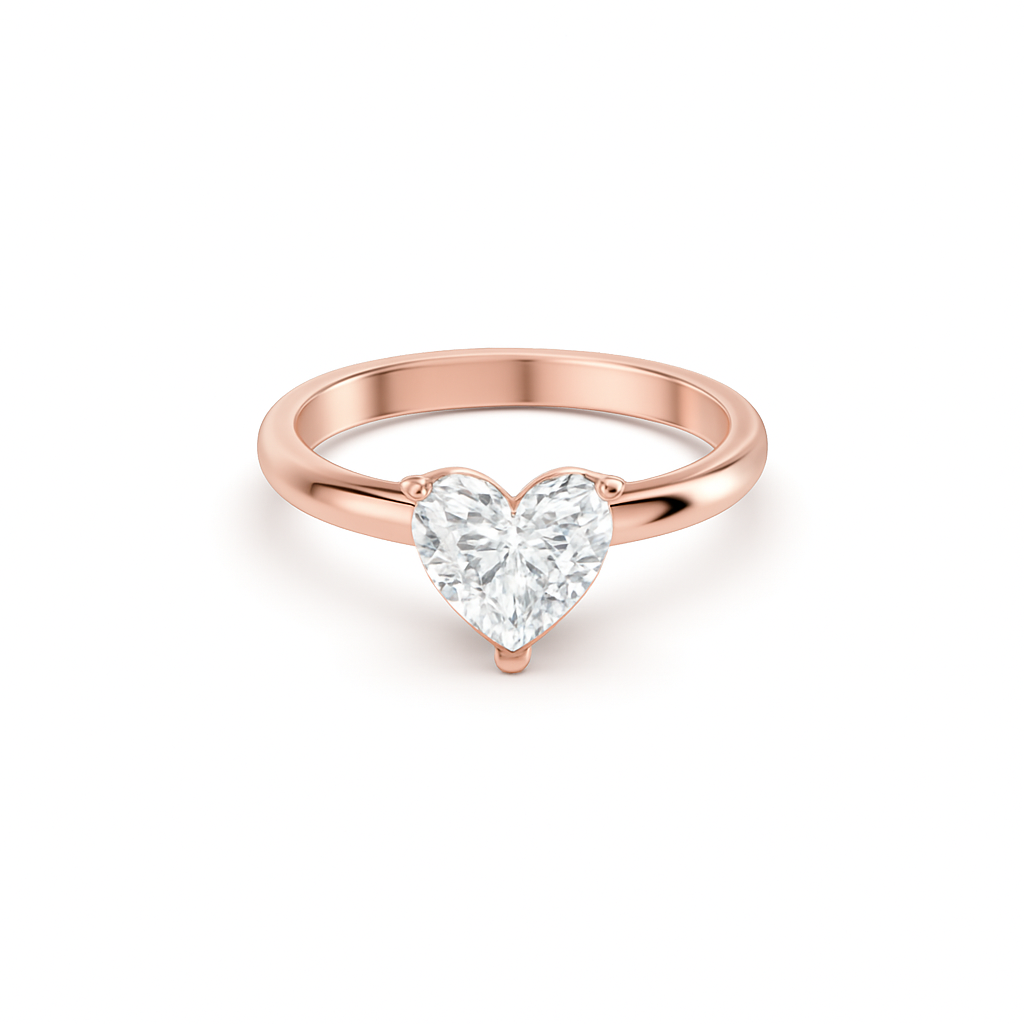 Heart Solitaire Diamond Ring - Fine Diamond Jewellery by Sapphiro