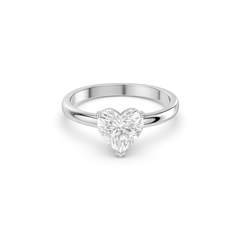 Heart Solitaire Diamond Ring - Fine Diamond Jewellery by Sapphiro