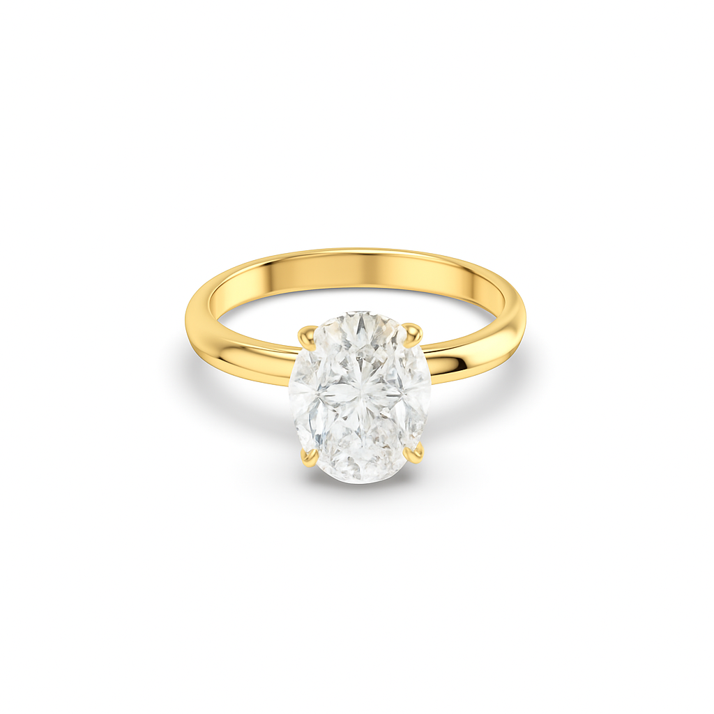 Oval Solitaire Diamond Ring - Fine Diamond Jewellery by Sapphiro