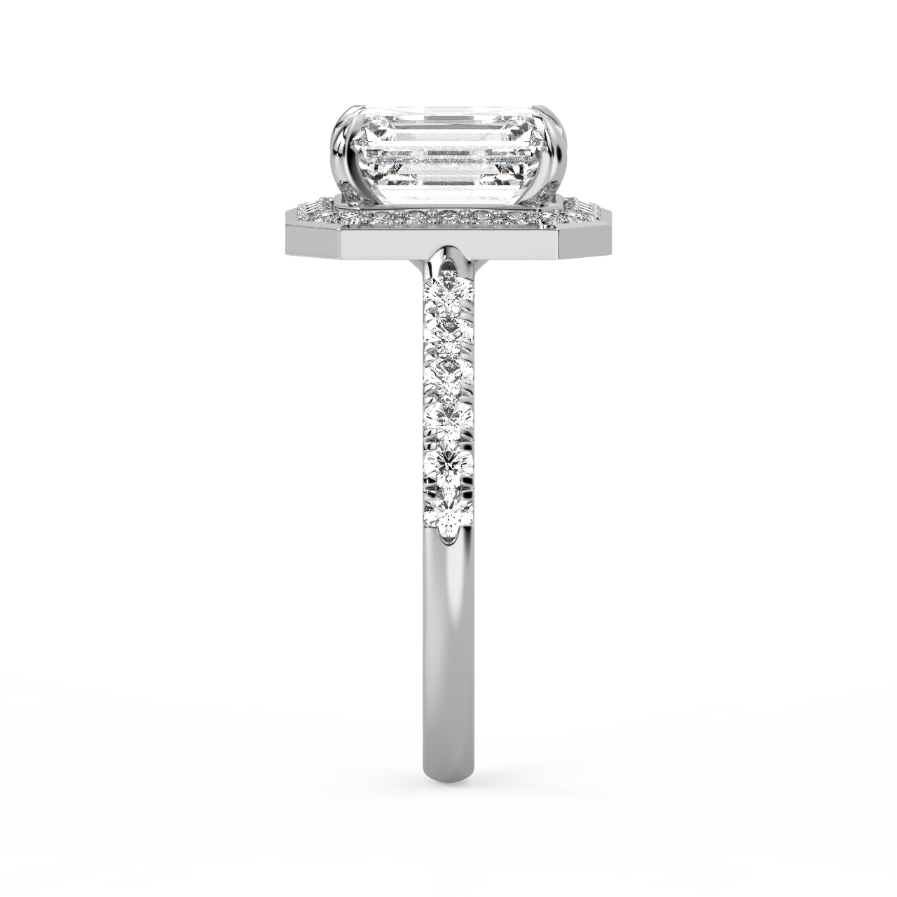 Emerald Halo Diamond Ring - Fine Diamond Jewellery by Sapphiro