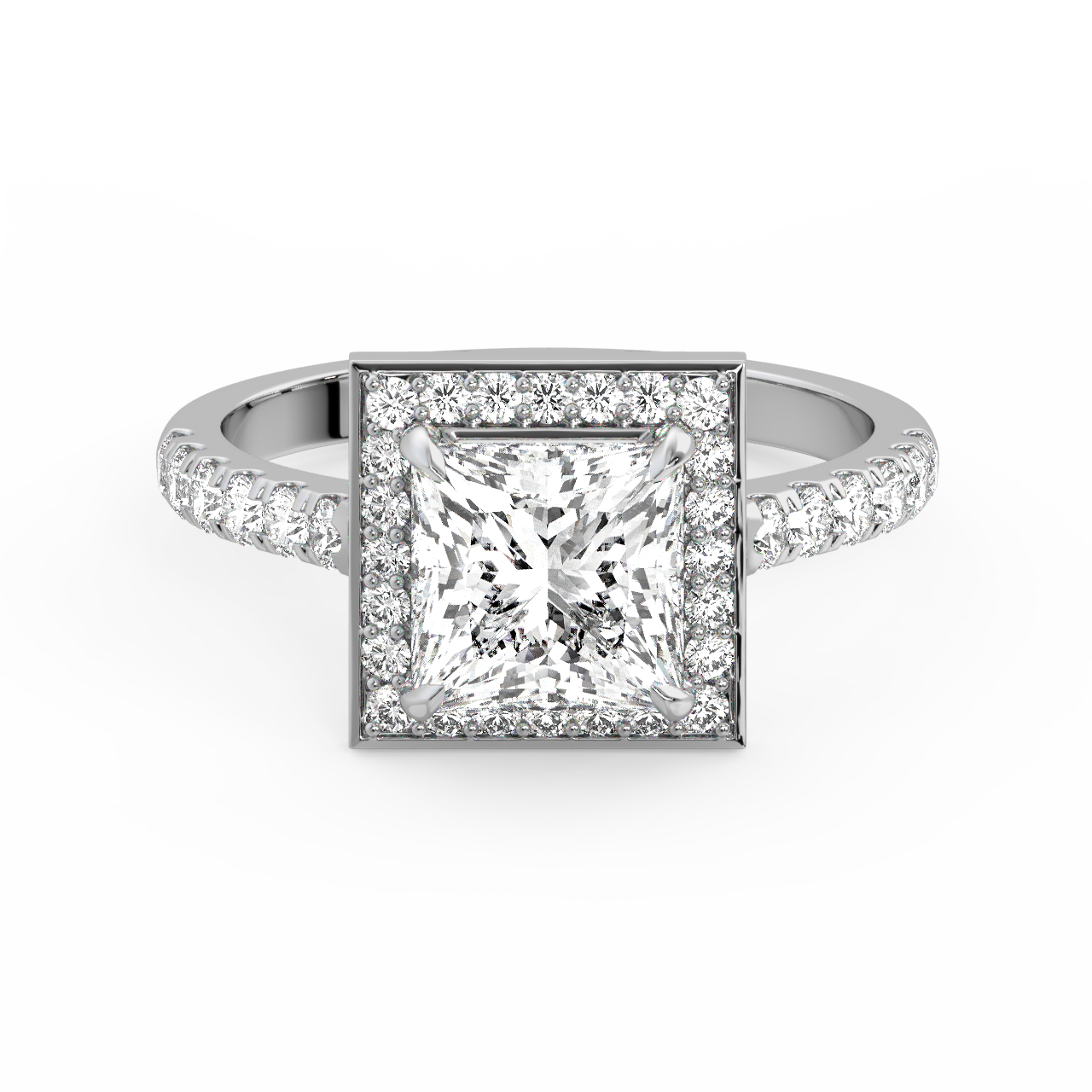 Princess Halo Diamond Ring - Fine Diamond Jewellery by Sapphiro