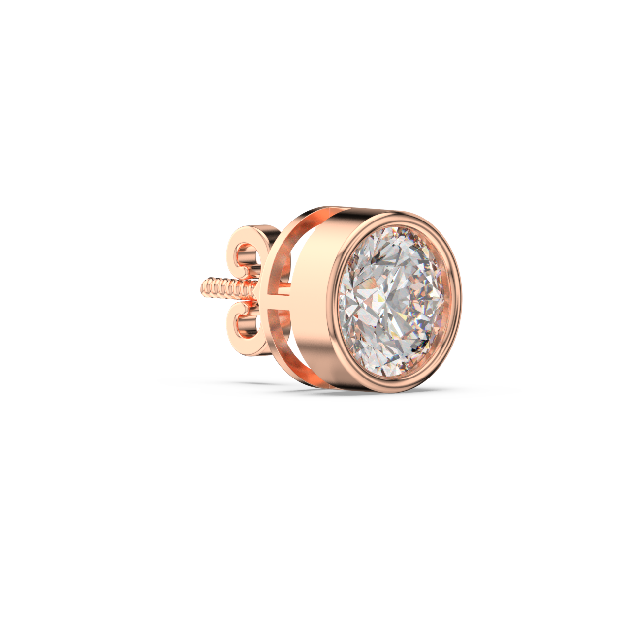 Bezel Set Round Diamond Studs - Fine Diamond Jewellery by Sapphiro