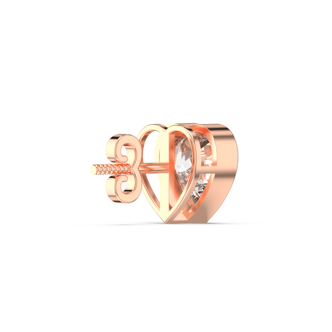 Bezel Set Heart Diamond Studs - Fine Diamond Jewellery by Sapphiro