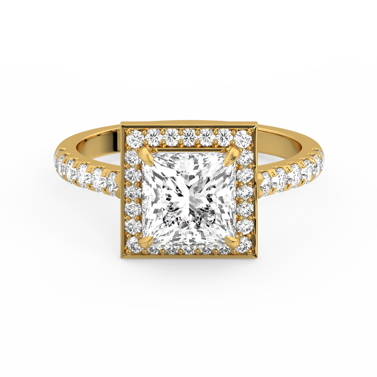 Princess Halo Diamond Ring - Fine Diamond Jewellery by Sapphiro