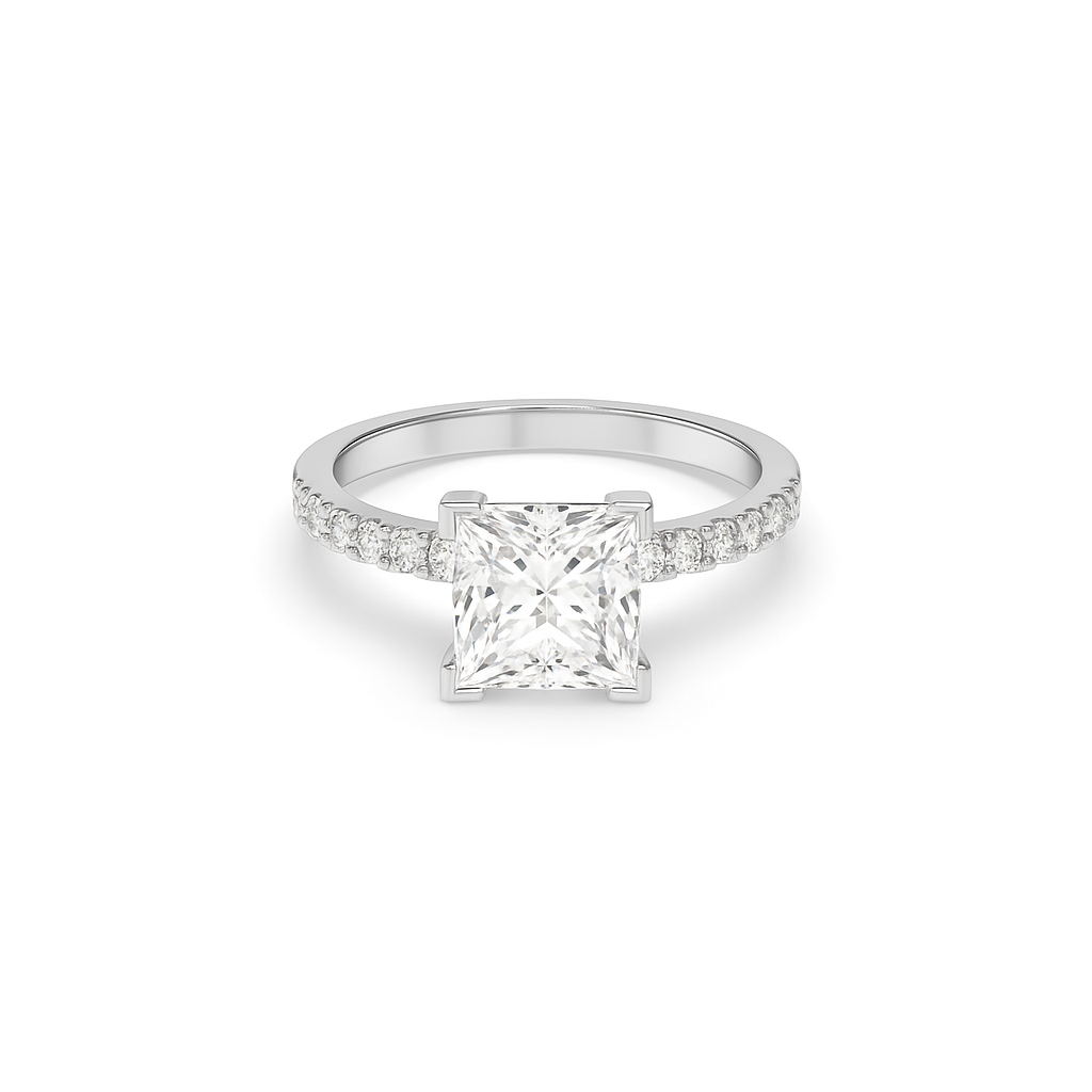 Princess Pave Diamond Ring - Fine Diamond Jewellery by Sapphiro