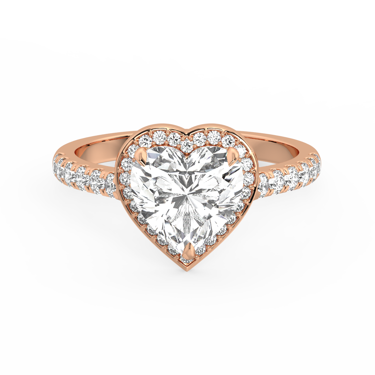 Heart Halo Diamond Ring - Fine Diamond Jewellery by Sapphiro