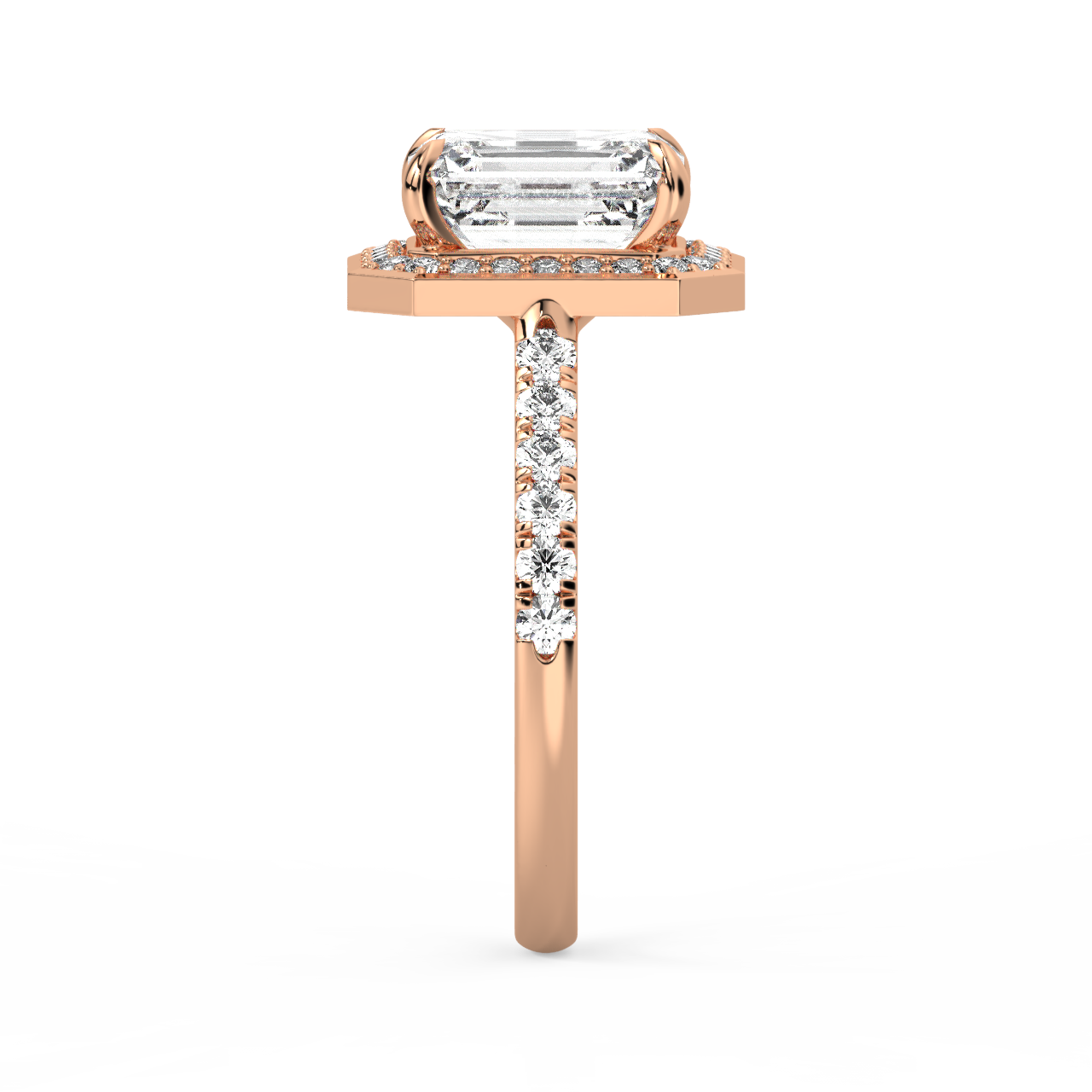 Emerald Halo Diamond Ring - Fine Diamond Jewellery by Sapphiro