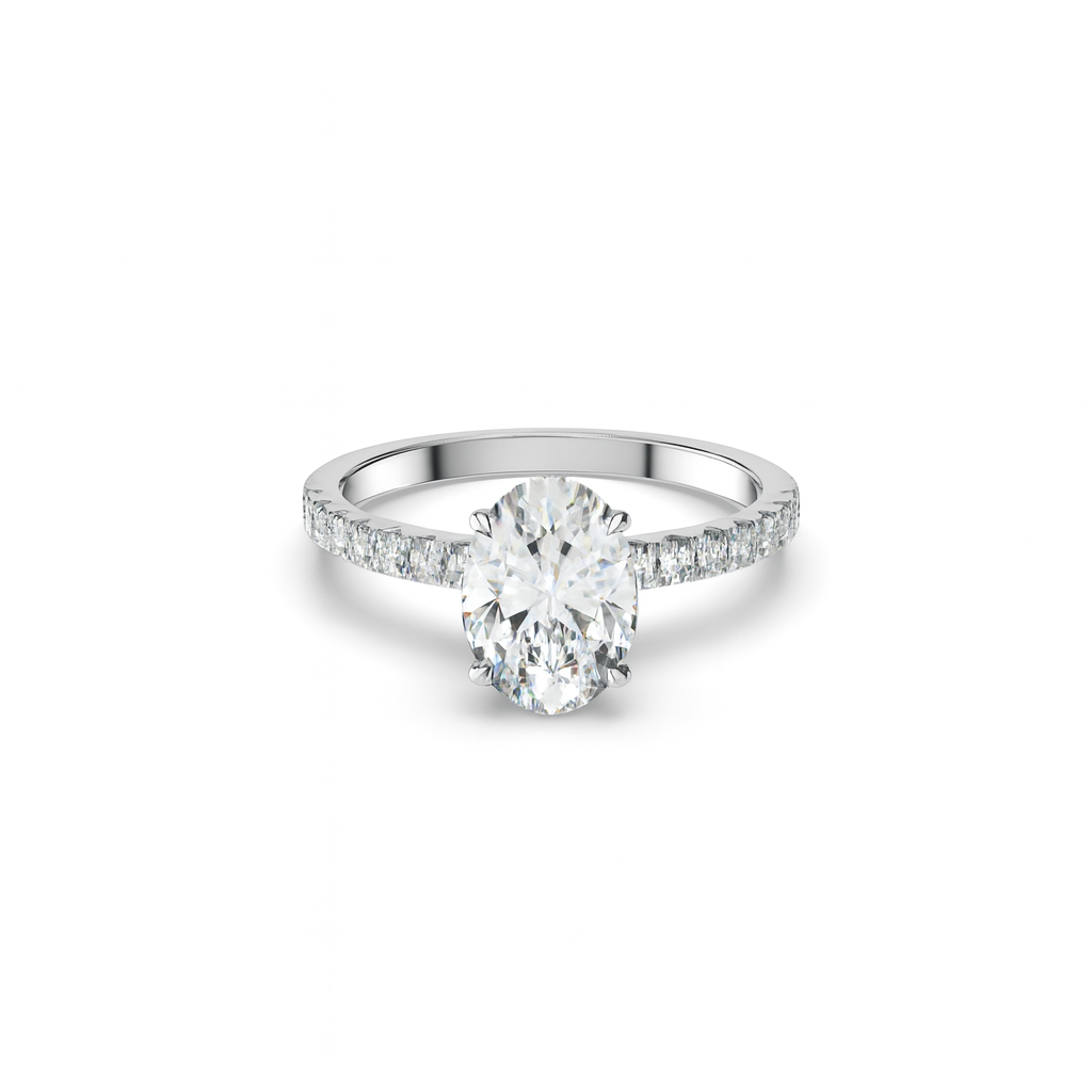 Oval Pave Diamond Ring - Fine Diamond Jewellery by Sapphiro