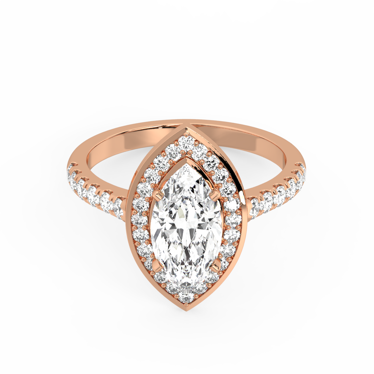 Marquise Halo Diamond Ring - Fine Diamond Jewellery by Sapphiro