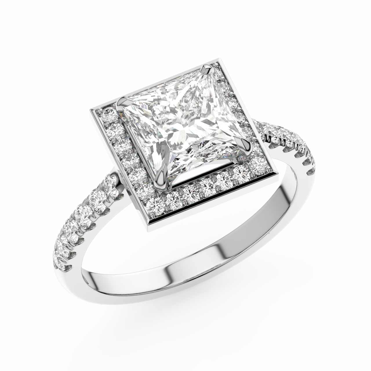 Princess Halo Diamond Ring - Fine Diamond Jewellery by Sapphiro