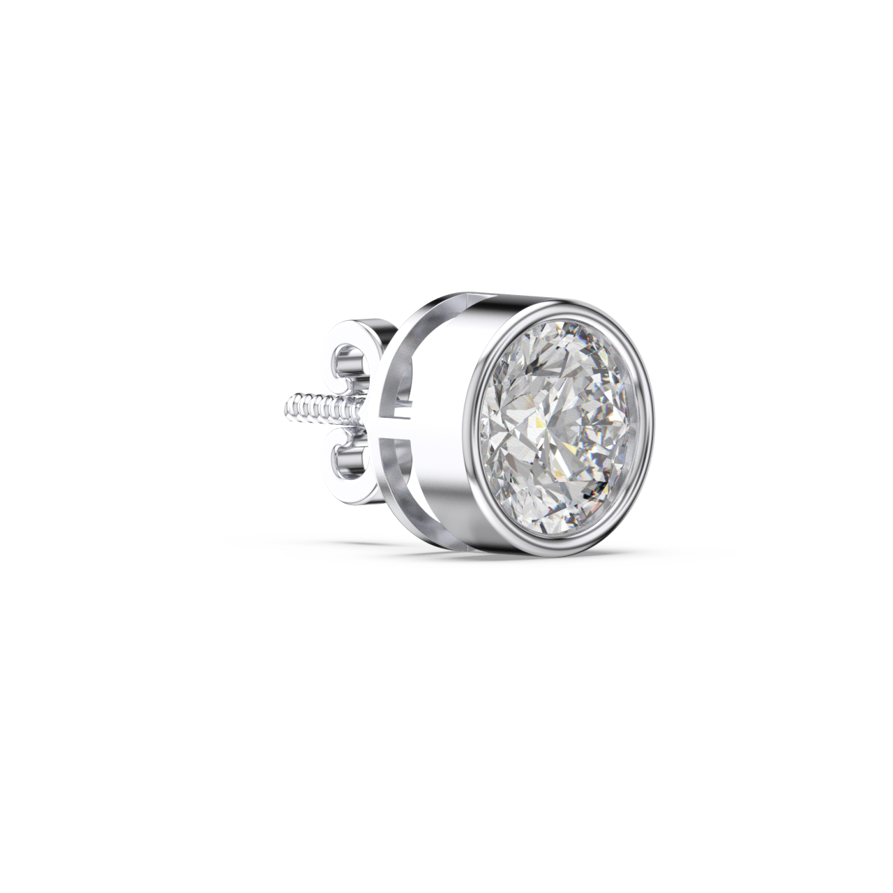 Bezel Set Round Diamond Studs - Fine Diamond Jewellery by Sapphiro
