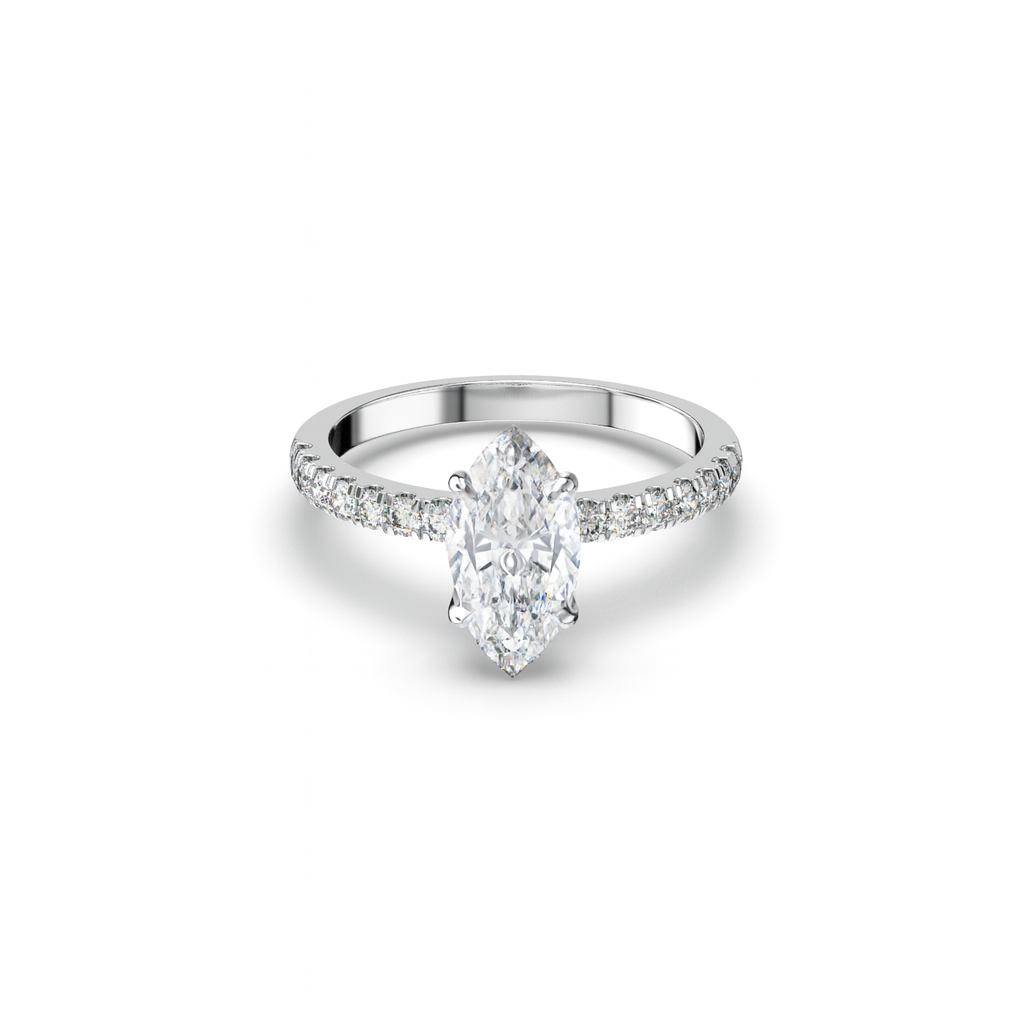 Marquise Pave Diamond Ring - Fine Diamond Jewellery by Sapphiro
