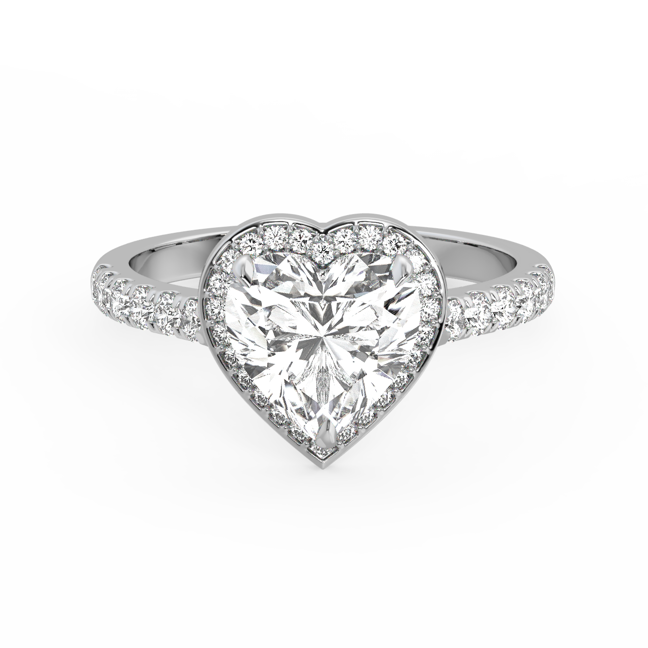 Heart Halo Diamond Ring - Fine Diamond Jewellery by Sapphiro