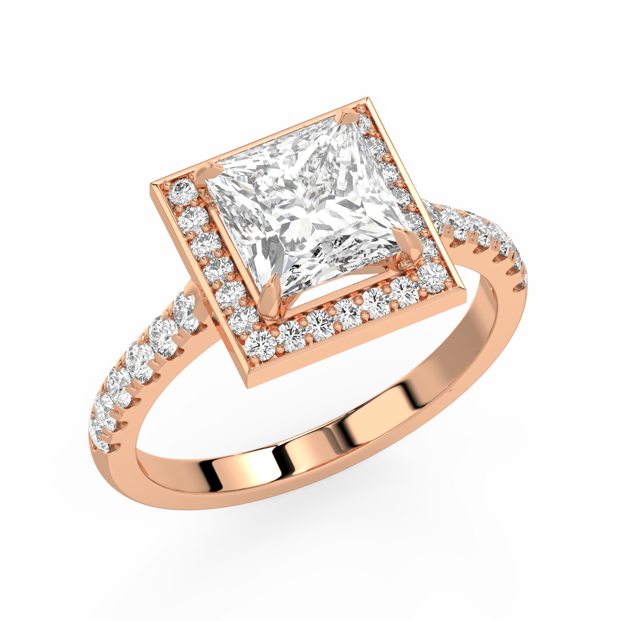 Princess Halo Diamond Ring - Fine Diamond Jewellery by Sapphiro