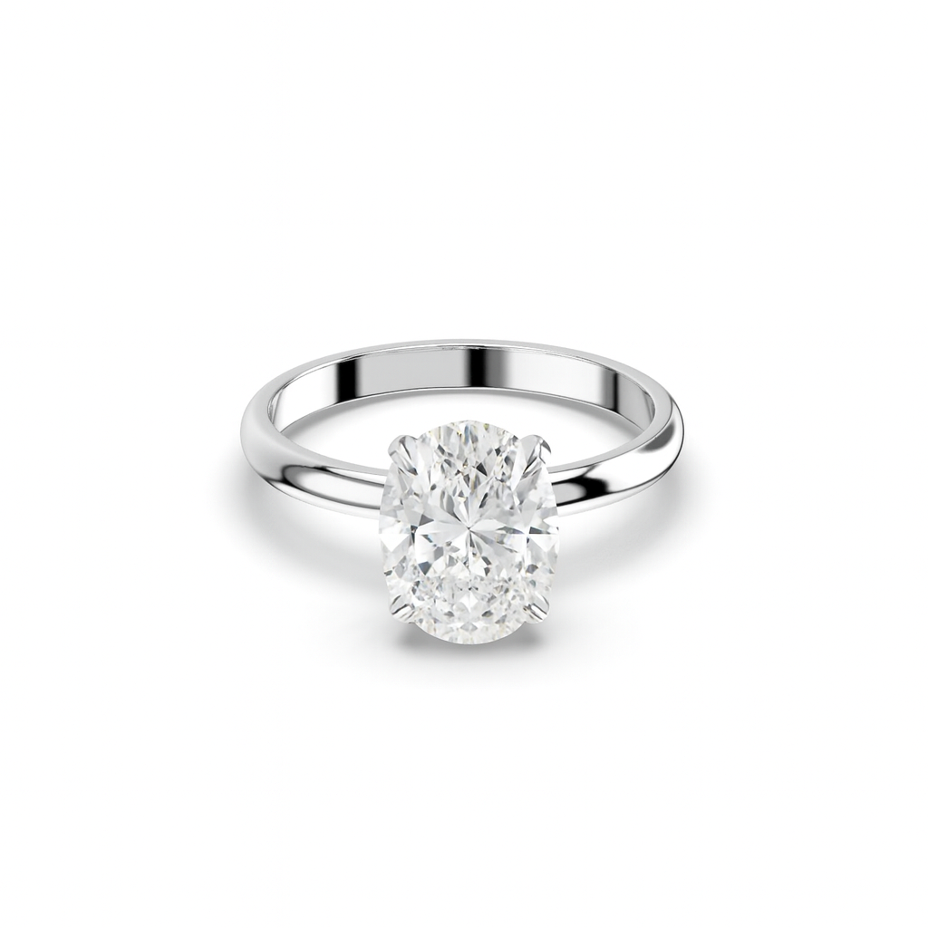 Oval Solitaire Diamond Ring - Fine Diamond Jewellery by Sapphiro