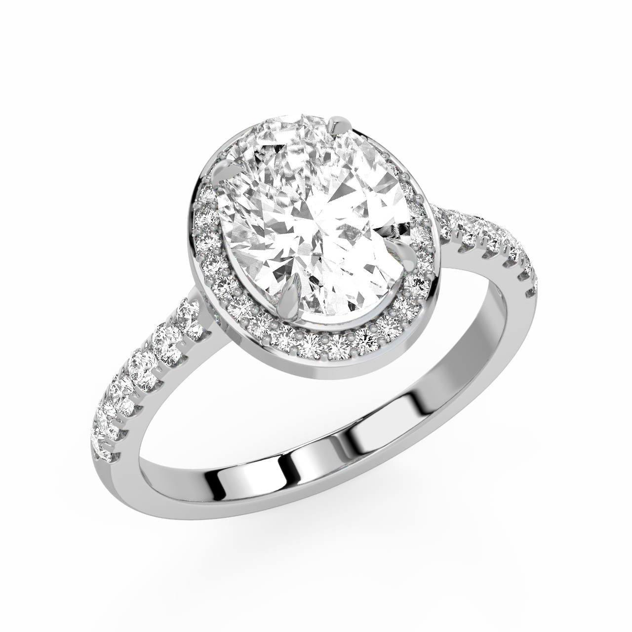Oval Halo Diamond Ring - Fine Diamond Jewellery by Sapphiro