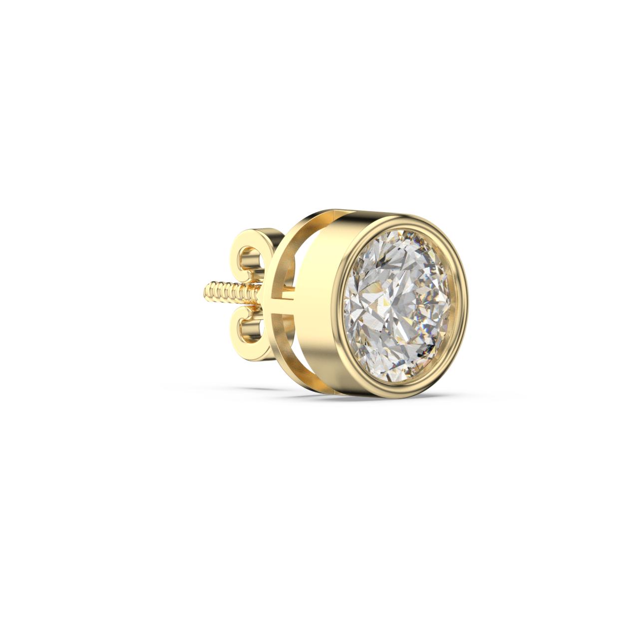 Bezel Set Round Diamond Studs - Fine Diamond Jewellery by Sapphiro