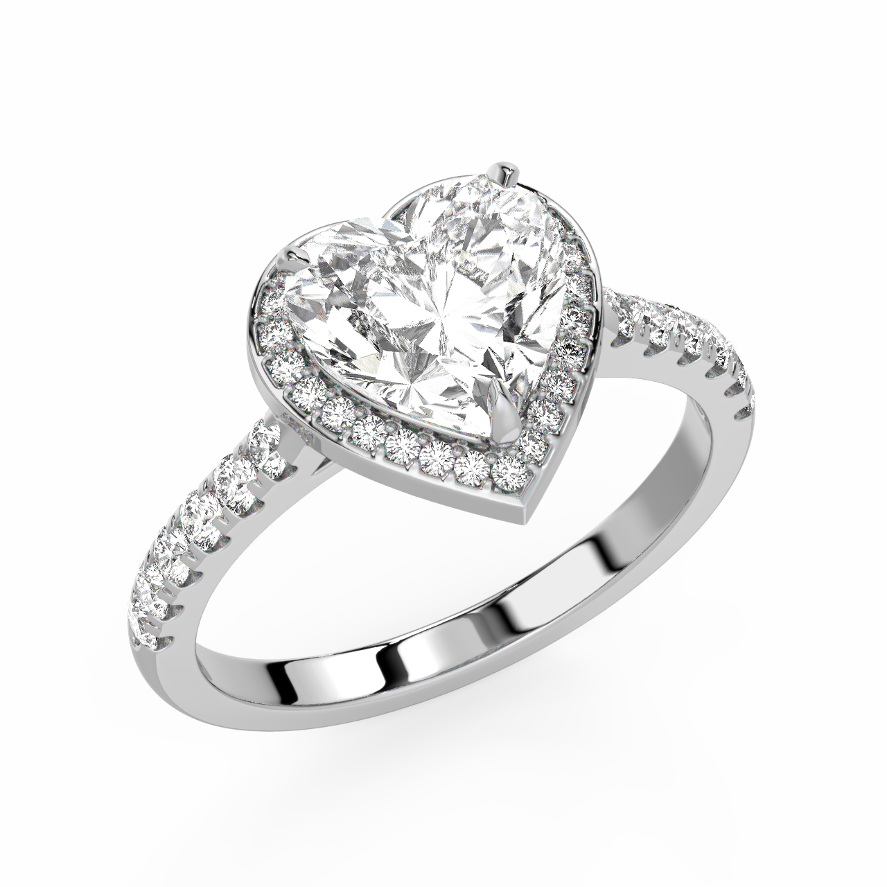 Heart Halo Diamond Ring - Fine Diamond Jewellery by Sapphiro