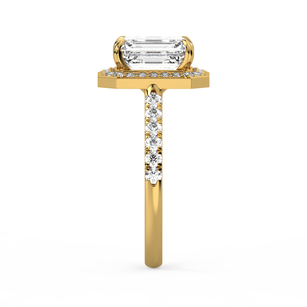 Emerald Halo Diamond Ring - Fine Diamond Jewellery by Sapphiro