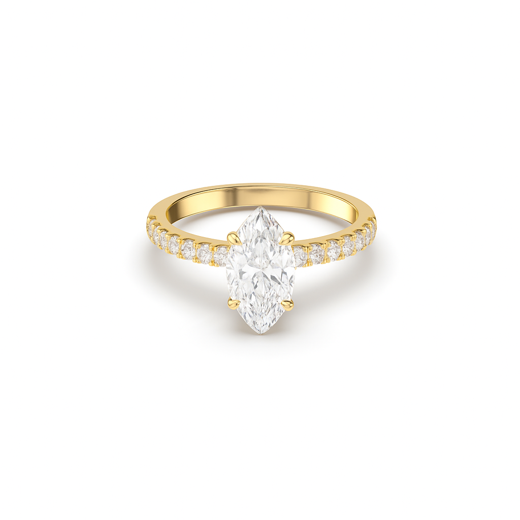 Marquise Pave Diamond Ring - Fine Diamond Jewellery by Sapphiro