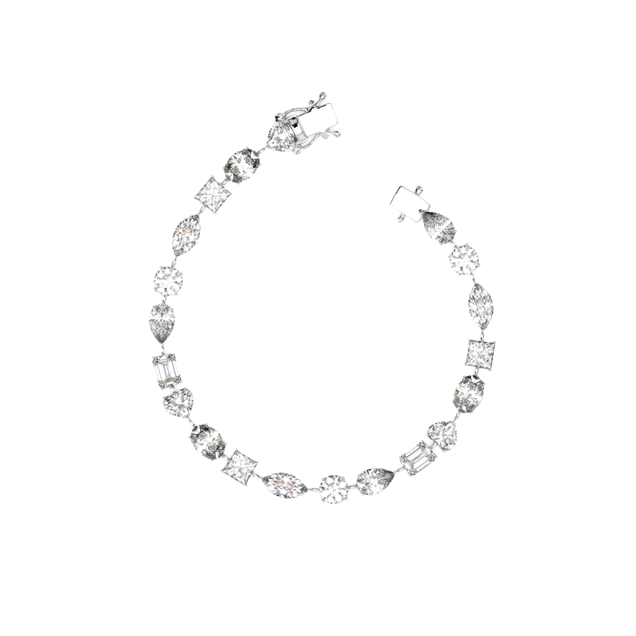 0.50 Each Fancy Shapes Mixed Tennis Lab Diamond Bracelet - Fine Diamond Jewellery by Sapphiro