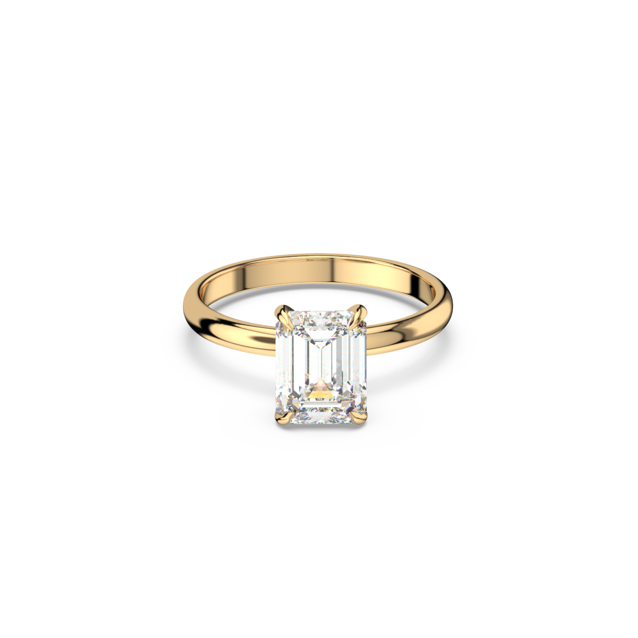 Emerald Solitaire Diamond Ring - Fine Diamond Jewellery by Sapphiro