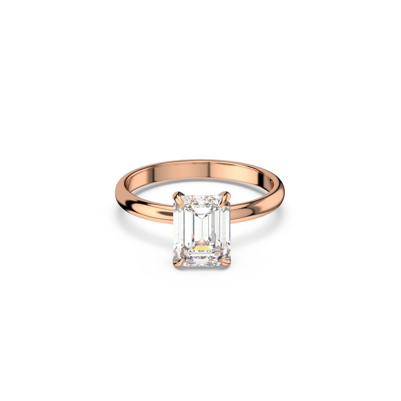 Emerald Solitaire Diamond Ring - Fine Diamond Jewellery by Sapphiro