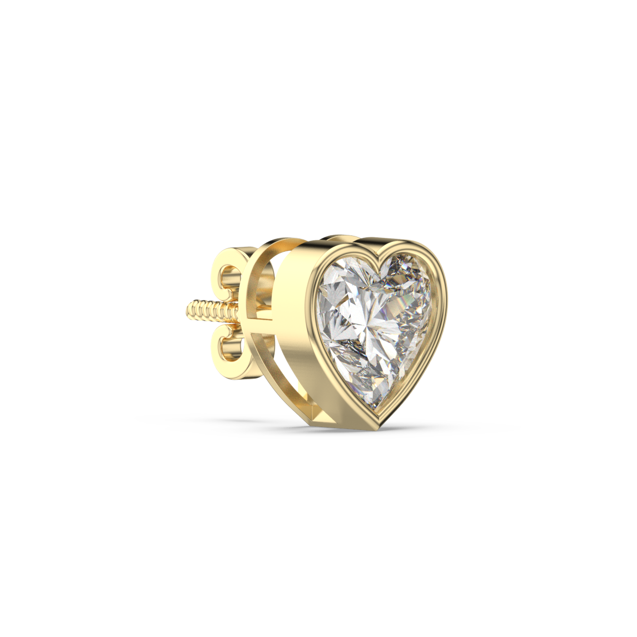 Bezel Set Heart Diamond Studs - Fine Diamond Jewellery by Sapphiro
