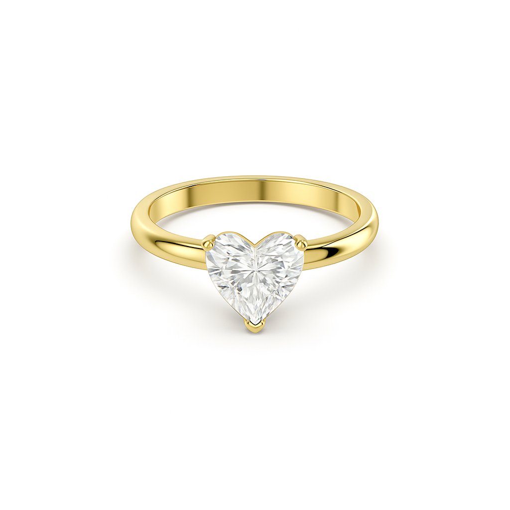Heart Solitaire Diamond Ring - Fine Diamond Jewellery by Sapphiro