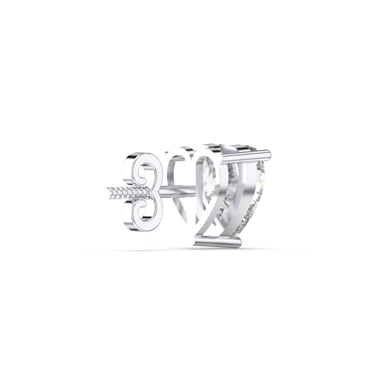Classic Solitaire Heart Studs - Fine Diamond Jewellery by Sapphiro