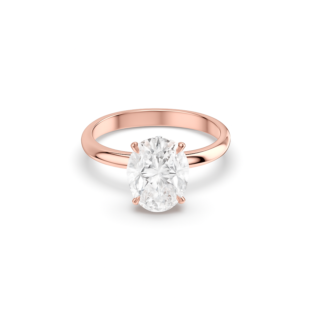 Oval Solitaire Diamond Ring - Fine Diamond Jewellery by Sapphiro