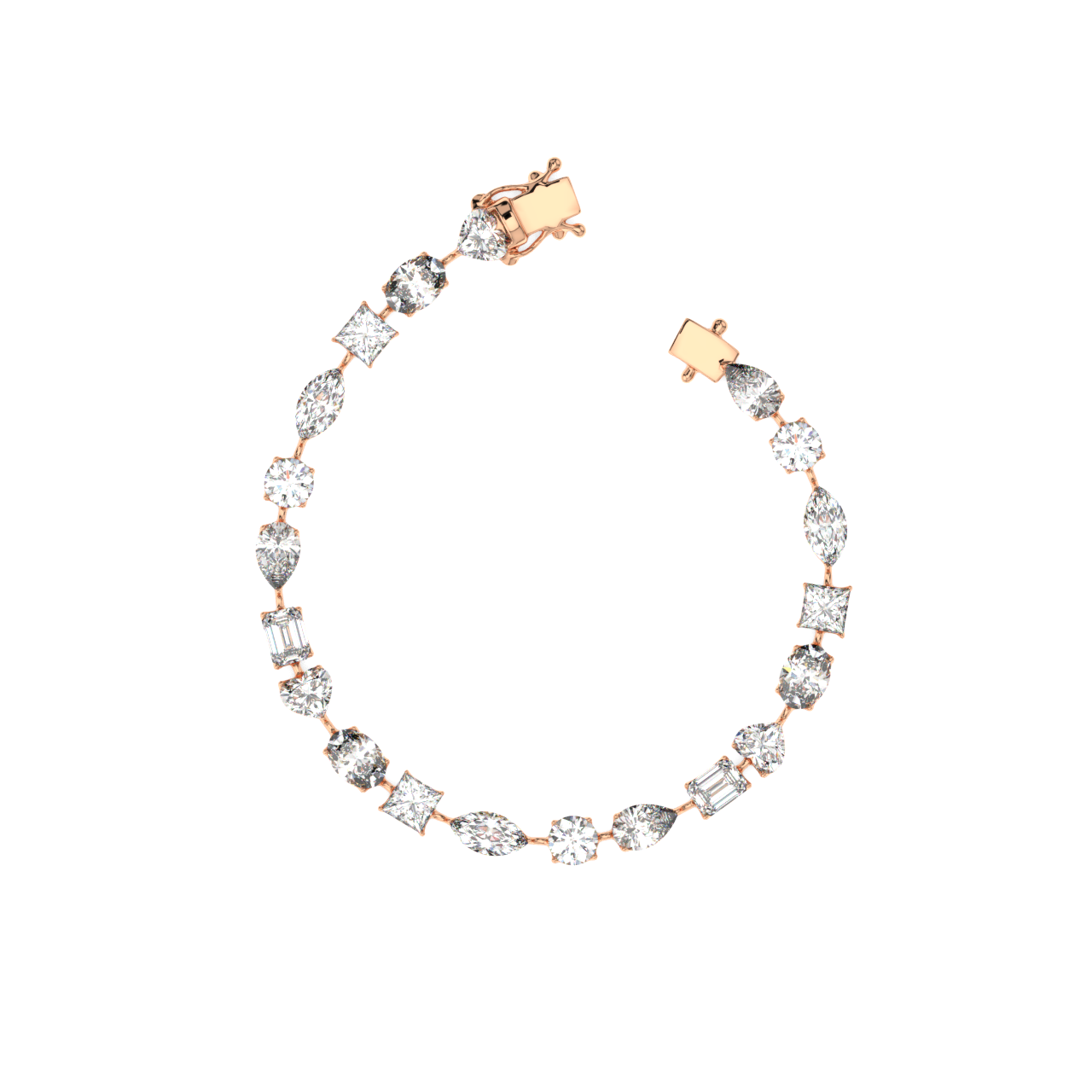 0.50 Each Fancy Shapes Mixed Tennis Lab Diamond Bracelet - Fine Diamond Jewellery by Sapphiro