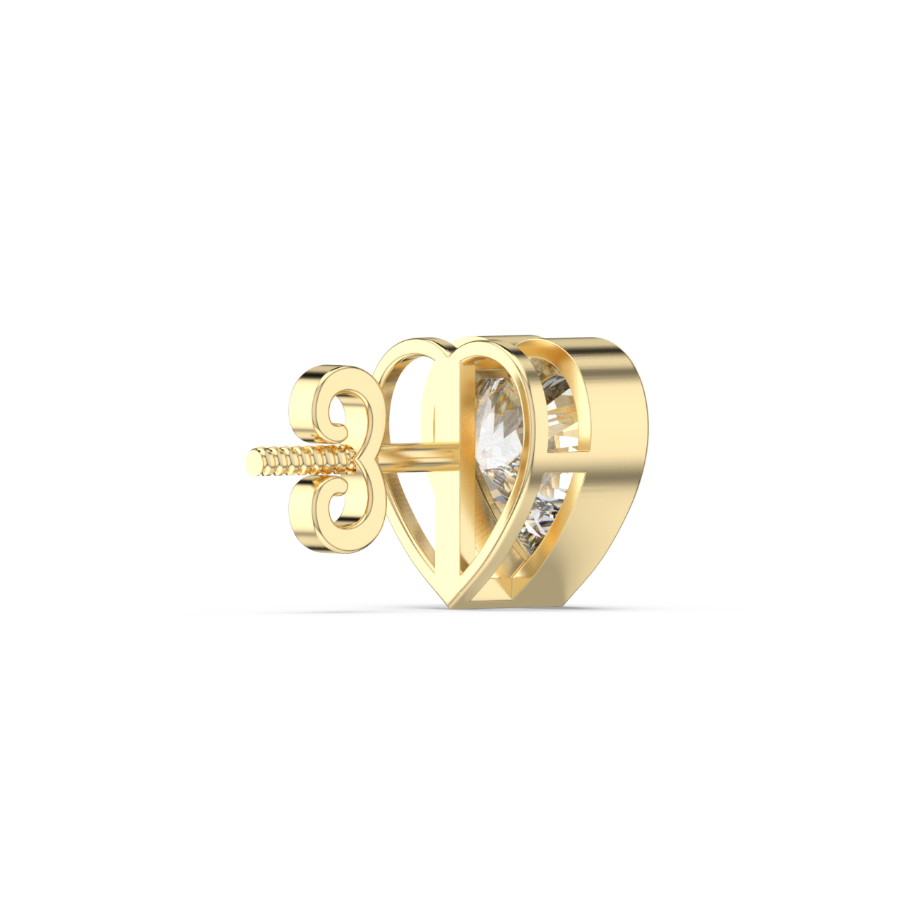 Bezel Set Heart Diamond Studs - Fine Diamond Jewellery by Sapphiro