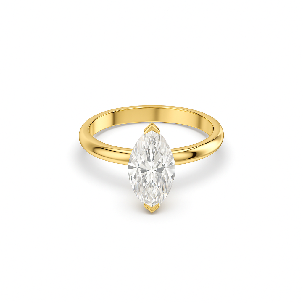 Marquise Solitaire Diamond Ring - Fine Diamond Jewellery by Sapphiro