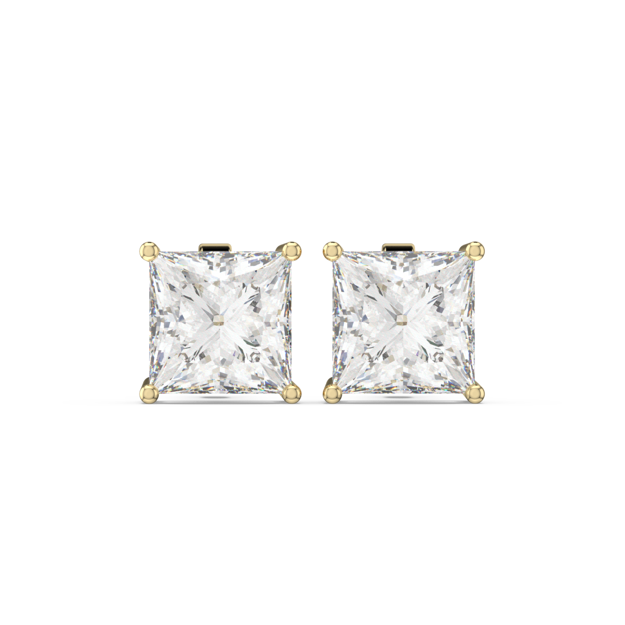 Classic Solitaire Princess Studs - Fine Diamond Jewellery by Sapphiro