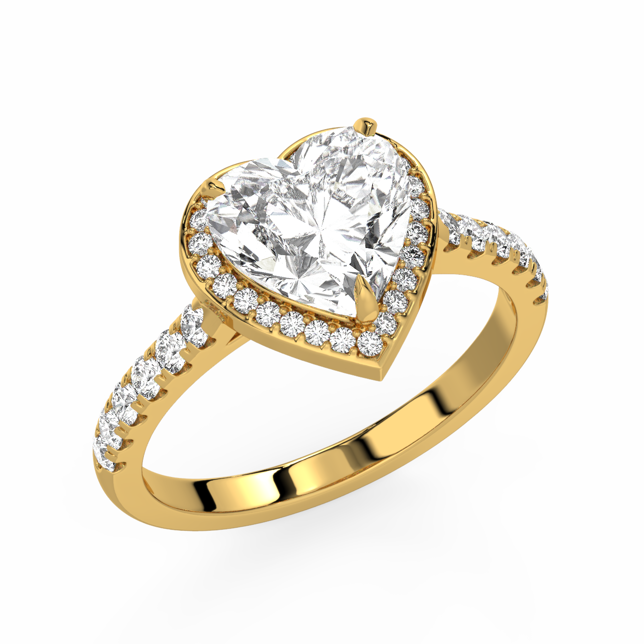 Heart Halo Diamond Ring - Fine Diamond Jewellery by Sapphiro