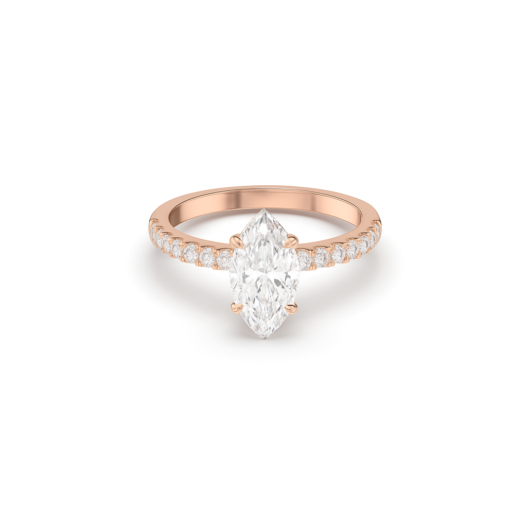 Marquise Pave Diamond Ring - Fine Diamond Jewellery by Sapphiro