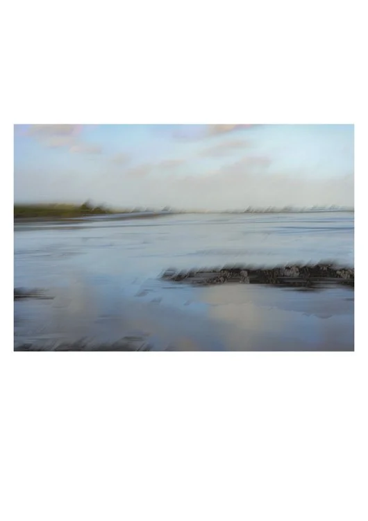 subjective-view-connemara-blue a wet sand with a thin covering of water catching the colours and reflections of the sky by Frankie McAllister