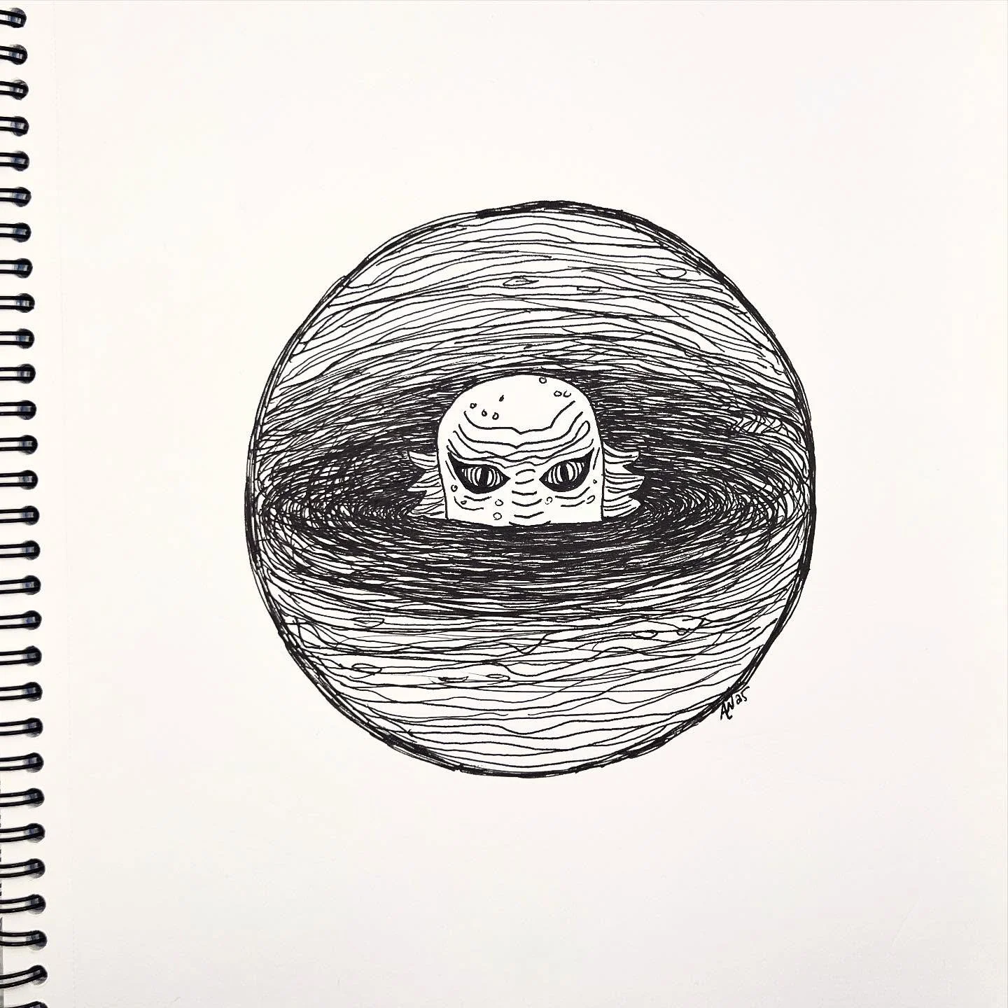 Here&rsquo;s a spooky swamp dude for my birthday today! 🥳 INKTOBER 2025 DAY 4: MURKY 

@inktober #inktober #inktober2025 #inktober2025murky