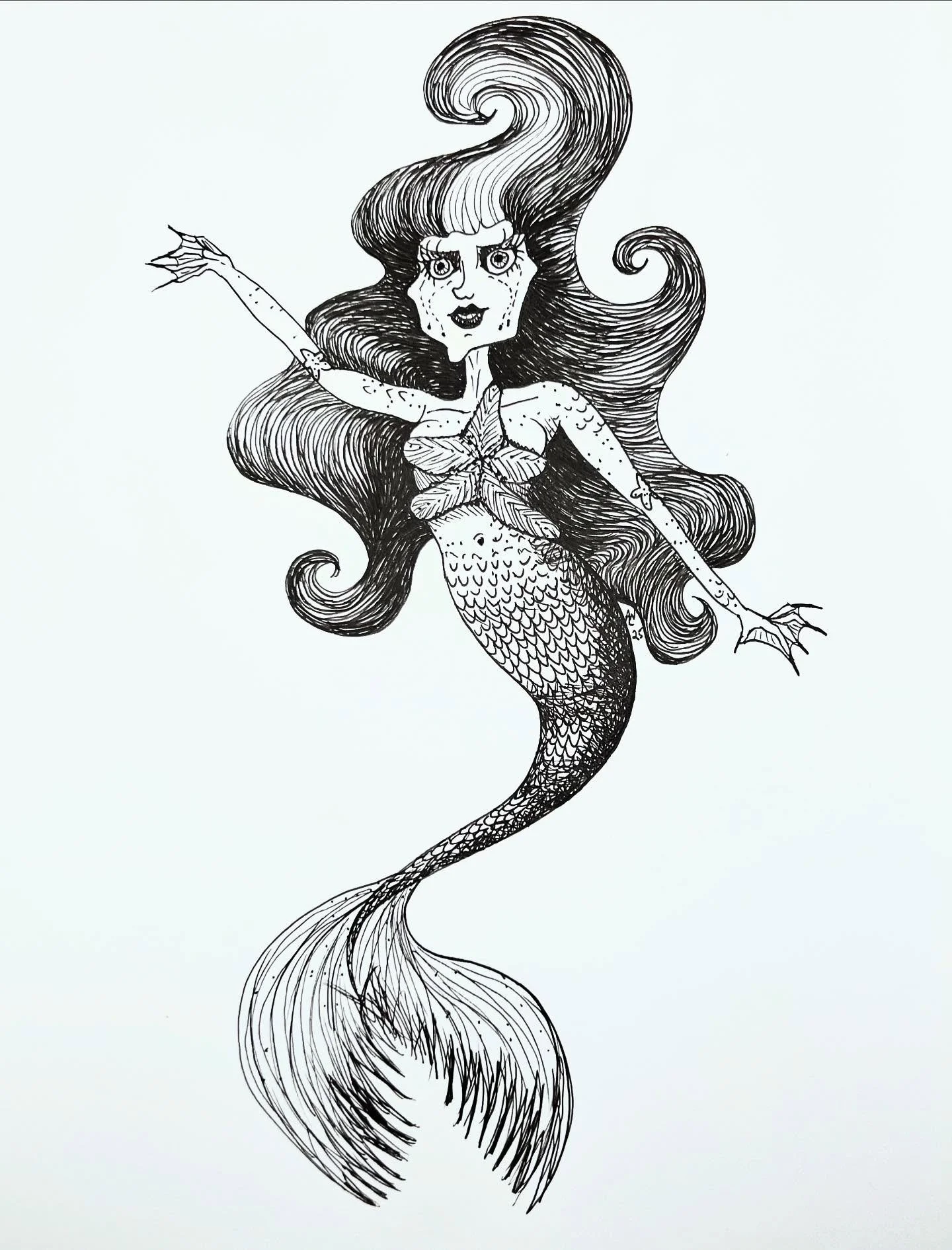 INKTOBER DAY 7: STARFISH ⭐️🐟

@inktober #inktober #inktober2025 #inktober2025starfish #starfish #mermaid #seawitch