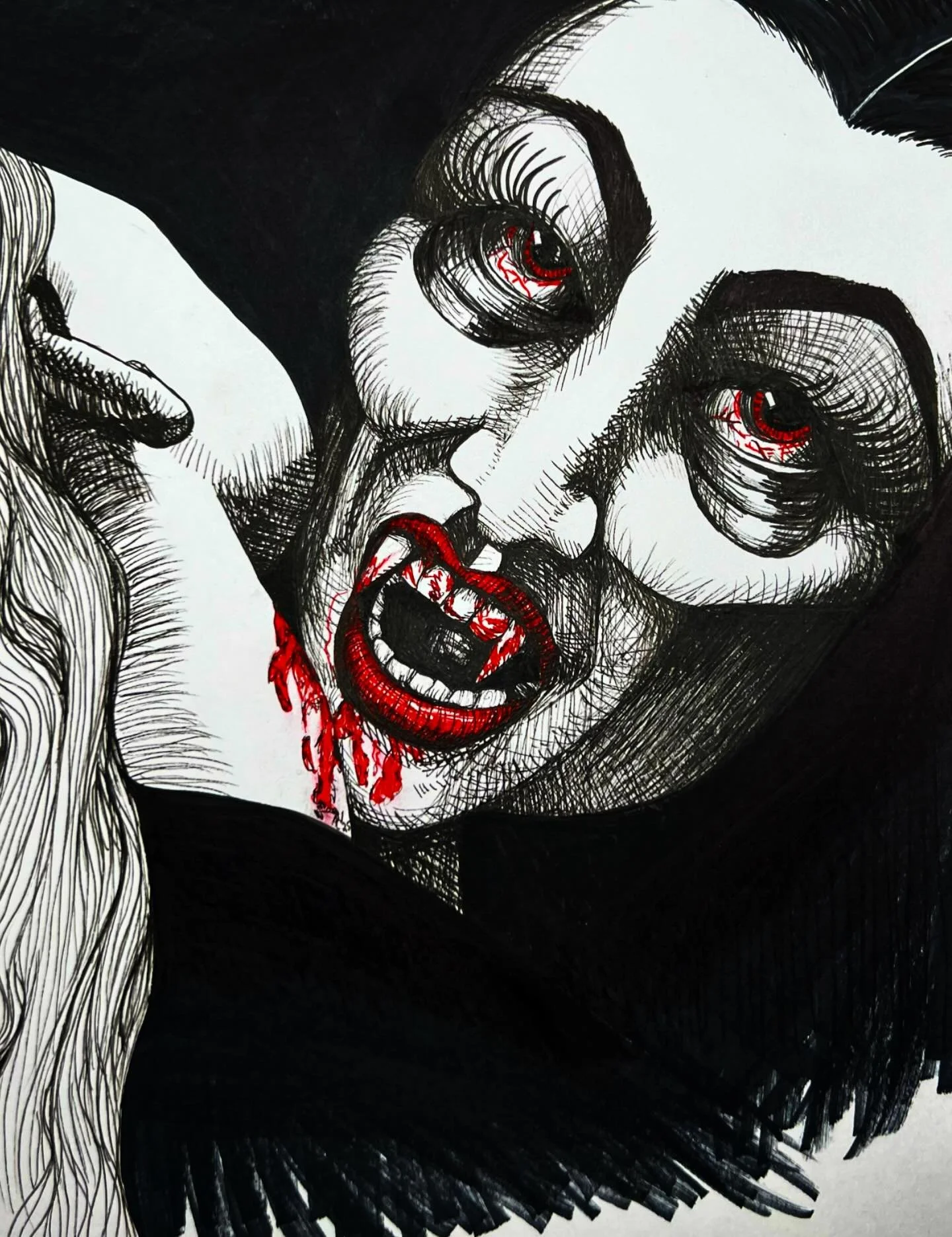 @inktober DAY 13: DRINK 🩸

#inktober #inktober2025 #inktober2025drink #vampire #bloodsucker #wlw #wlwart #macabre #macabreart #illustrator #horror #horrorcommunity