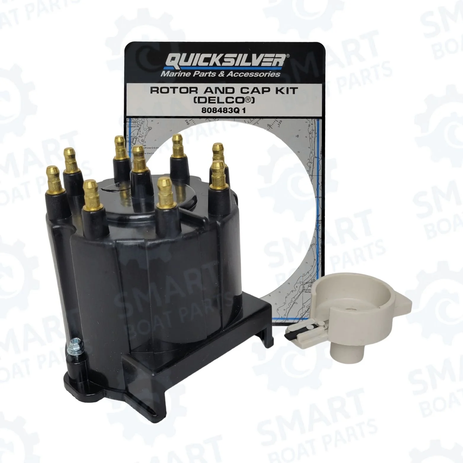 V8 Delco Distributor Cap & Rotor Kit 808483Q1 Quicksilver